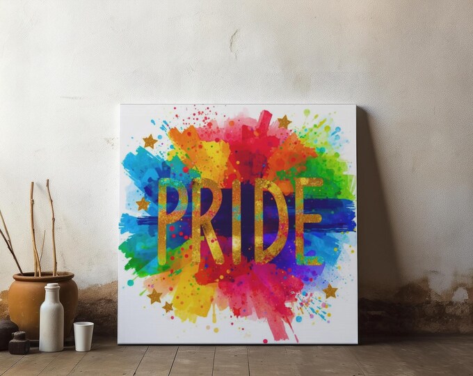 Pride Matte Canvas Wall Art: LGBTQ+ Rainbow Home Decor (14x14)