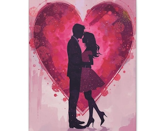 Painted in Love Abstract Matte Canvas Wall Artwork