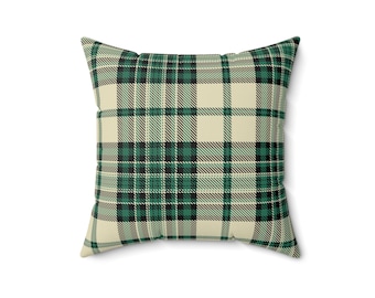 Plaid Farmhouse Pillow: Spun Polyester Accent (16x16)