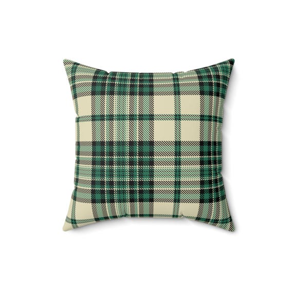 Plaid Farmhouse Pillow: Spun Polyester Accent (16x16)