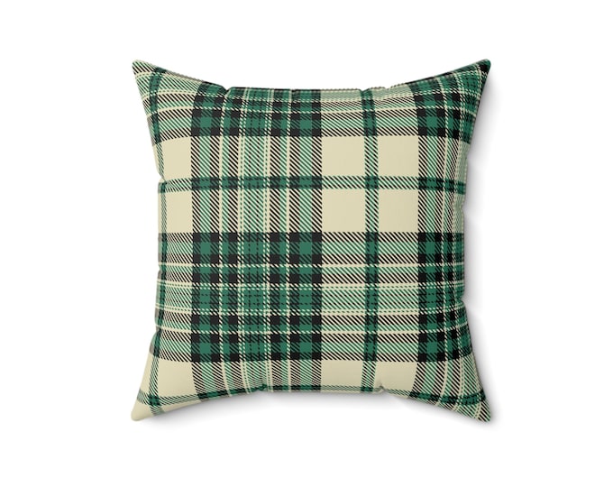 Plaid Farmhouse Pillow: Spun Polyester Accent (16x16)