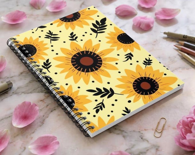 Sunflower Petals Spiral Notebook | Ruled Journal