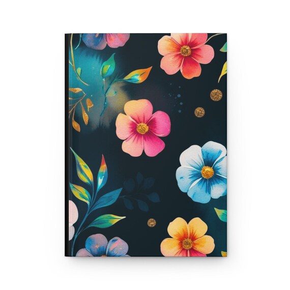 Floral Hardcover Journal: Artistic Notebook with Ruled Lines