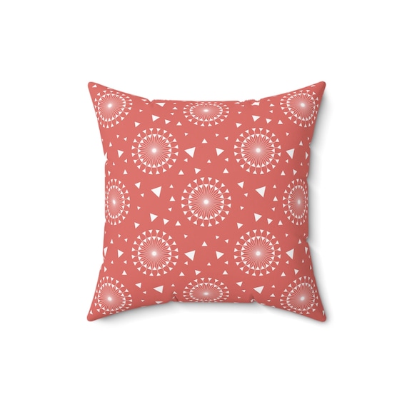 Terra-cotta Chic Spun Polyester Pillow: Modern Home Accent (16x16)