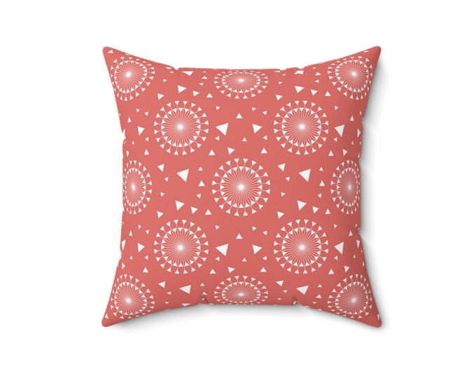 Terra-cotta Chic Spun Polyester Pillow: Modern Home Accent (16x16)