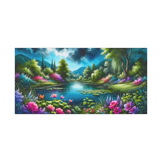 Floral Canvas Wall Art: Nature-Inspired Home Decor (30x15)