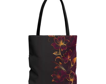 Crimson Carnations Hand Tote Bag | Eco-Friendly Shopping Bag | Stylish Carryall