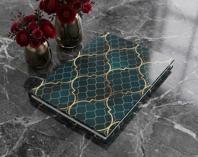 Submerged Reflections Hardcover Journal: Dark Green Stationery with Ruled Lines