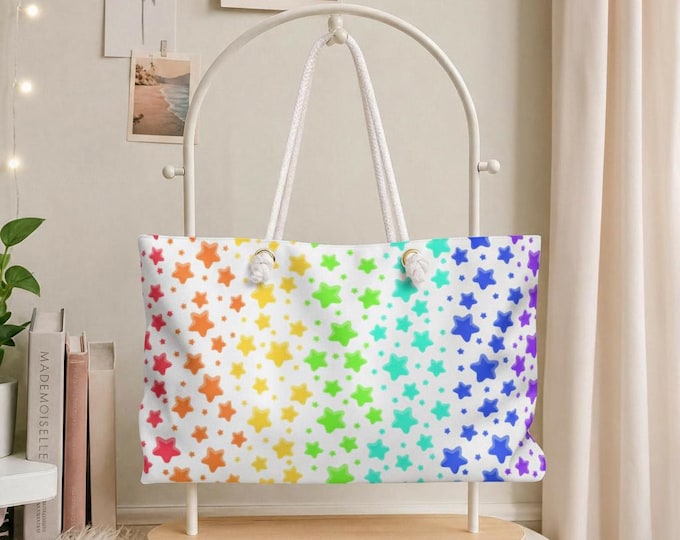 Rainbow Twinkle Weekender Bag | Colorful Travel Tote