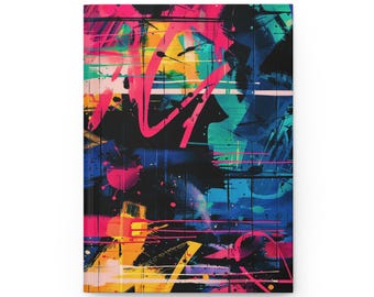 Neon Graffiti Abstract Hardcover Journal | Matte Cover