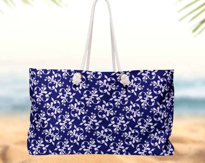 Victorian Blu Weekender Bag | Nautical Rope Handle Travel Tote