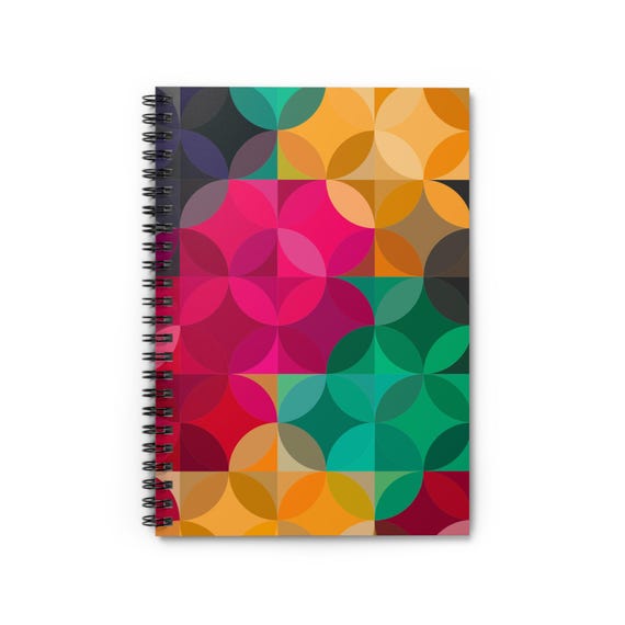 Geometric Circle Fringe Notebook: Spiral Bound Journal, Sketchbook