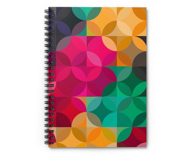 Geometric Circle Fringe Notebook: Spiral Bound Journal, Sketchbook