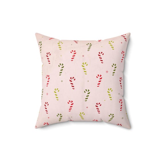 Candy Cane Pillow: Festive Holiday Home Accent (16x16)