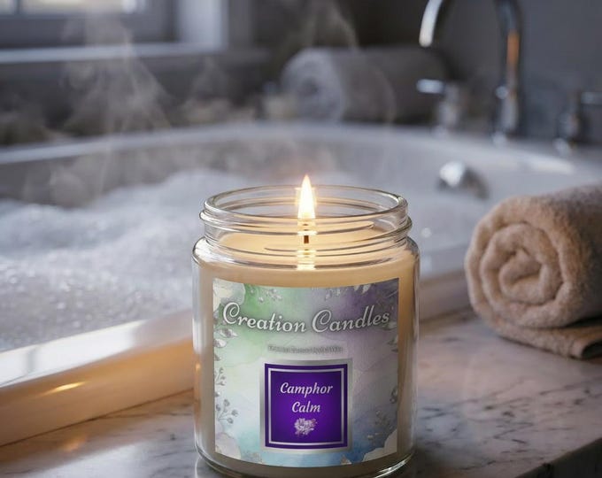 Camphor Calm Candle | Coconut Apricot Wax Jar (4oz)
