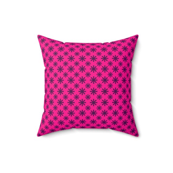 Bright Floral Pillow: Modern Accent Throw Pillow (16x16)