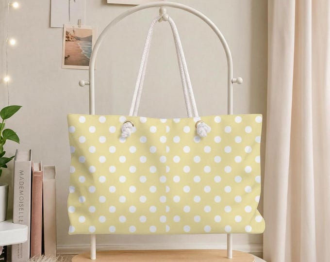 Polka Blonde Weekender Bag | Pastel Yello Travel Tote
