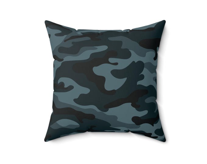 Camouflage Pattern Throw Pillow: Modern Spun Polyester Cushion (16x16)