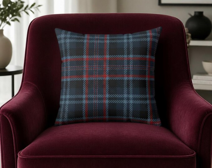 Plaid Throw Pillow: Cozy Spun Polyester Cushion (16x16)