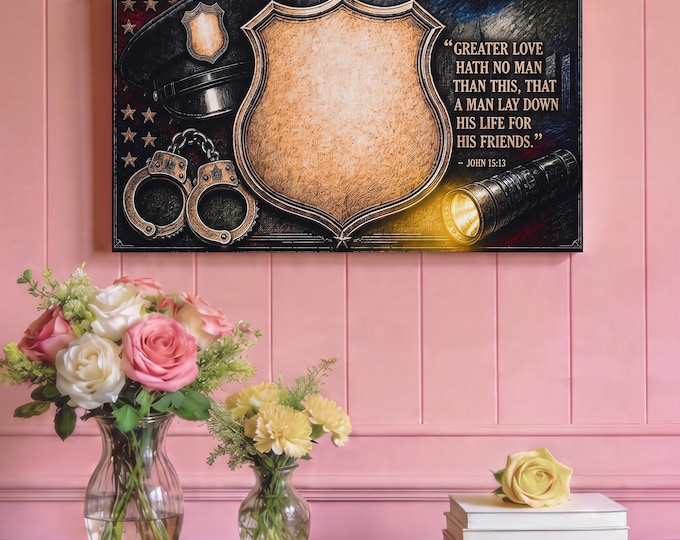 PERSONALIZE Law Enforcement Memorial Matte Canvas | First Responders' Tribute Home Decor with Quote