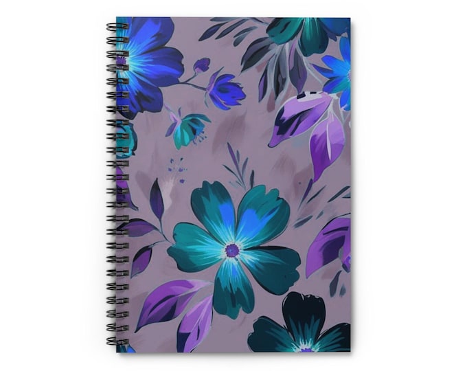 Floral Spiral Notebook: Rara Avis Ruled Journal, Student Stationery