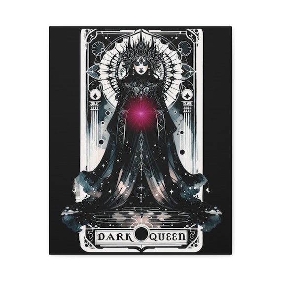 Dark Queen Canvas Wall Art: Gothic Mystical Home Decor (16x20)