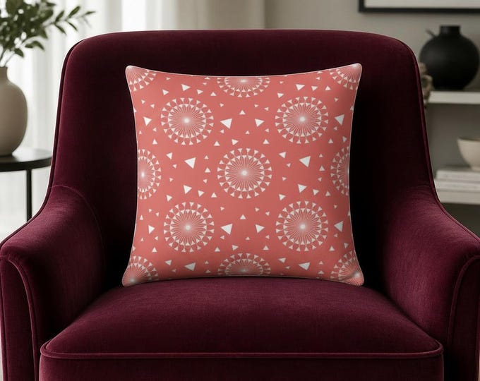 Terra-cotta Chic Spun Polyester Pillow: Modern Home Accent (16x16)