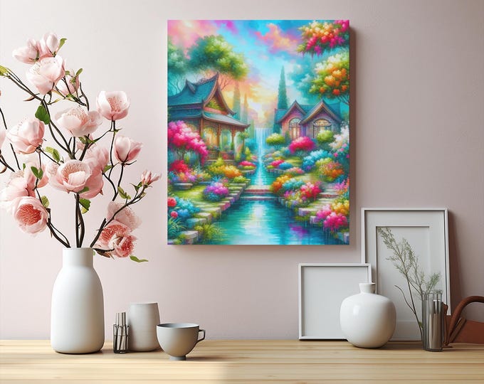 Floral Fantasia Canvas Wall Art: Colorful Botanical Home Decor (16x20 Canvas Only)