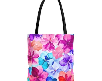 Colorful Watercolor Floral Tote Bag | Fierce Flower Pattern