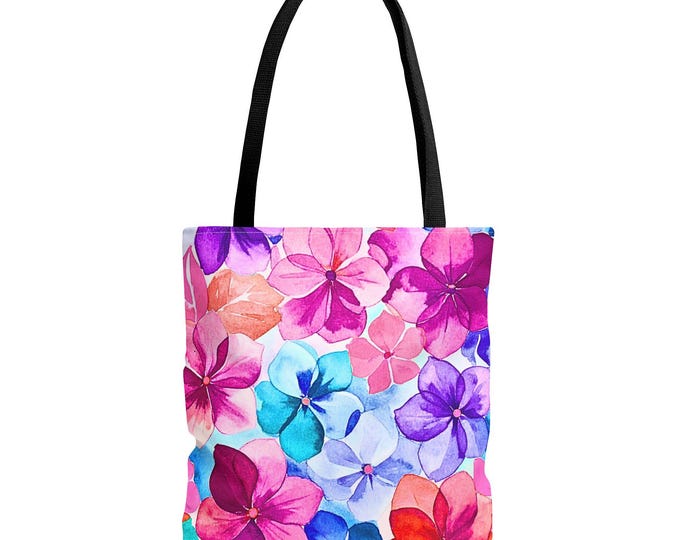 Colorful Watercolor Floral Tote Bag | Fierce Flower Pattern