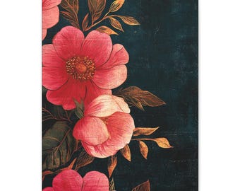 Floral Canvas Wall Art, Botanical Home Decor (16x20)