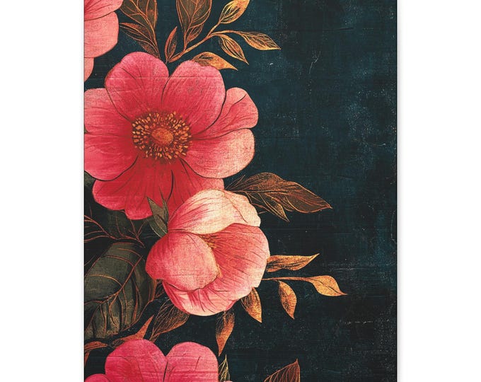 Floral Canvas Wall Art, Botanical Home Decor (16x20)