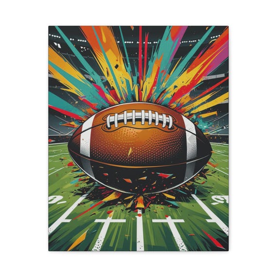 Football Dynamite Canvas Wall Art: Sporty Home Decor (16x20 Canvas Only)