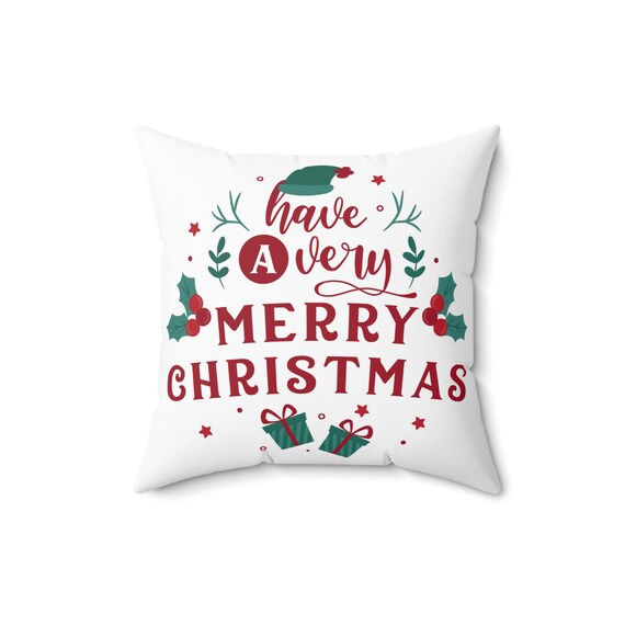 Christmas Square Pillow: Festive Holiday Couch Decor (16x16)