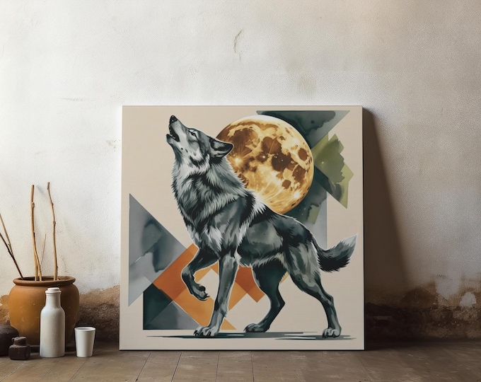 Wolf Canvas Wall Art: Midnight Howl, Nature Home Decor