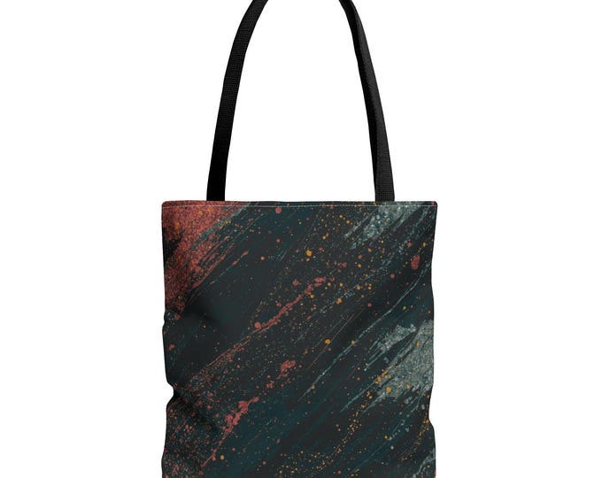 Abstract Dark Marble Brushstroke Tote Bag | Teacher Accessories