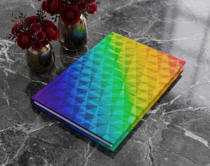 Geometric Hardcover Journal: Colorful Abstract Art, Ruled Pages