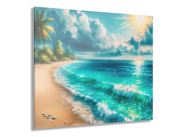 Tropical Beach Seascape Acrylic Print | French Cleat Hanging