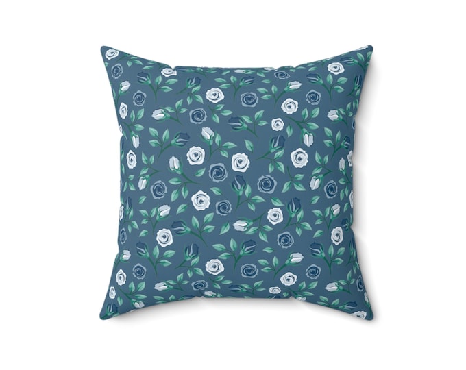 Floral Square Pillow: Modern Home Accent Cushion (16x16)