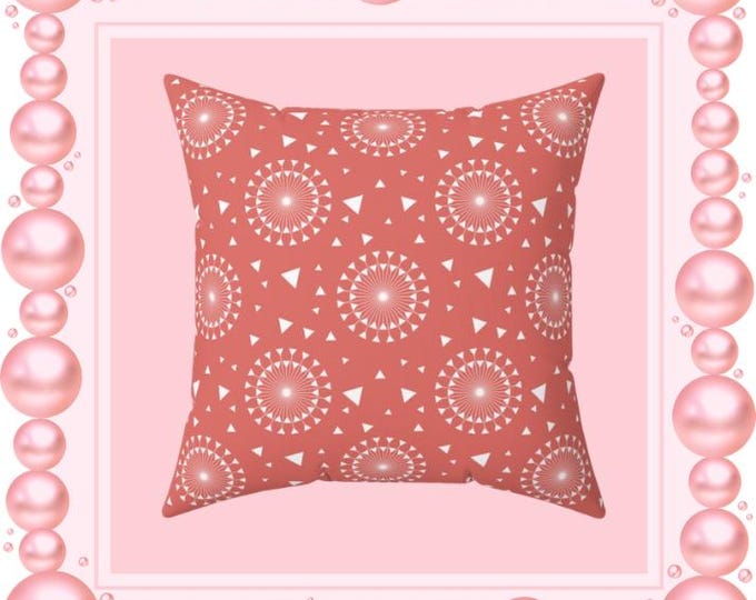 Terra-cotta Chic Spun Polyester Pillow: Modern Home Accent (16x16)