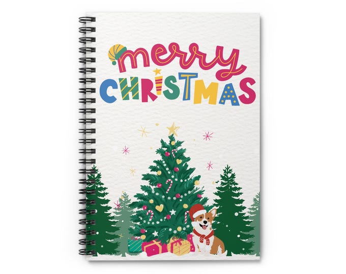 Merry Corgi Christmas Notebook: Festive Holiday Journal