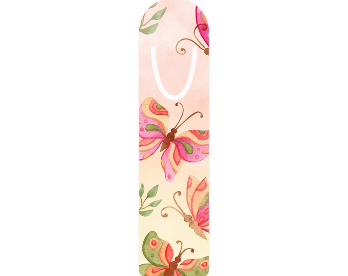 Watercolor Butterflies Bookmark | Floral Butterfly Metal Bookmark