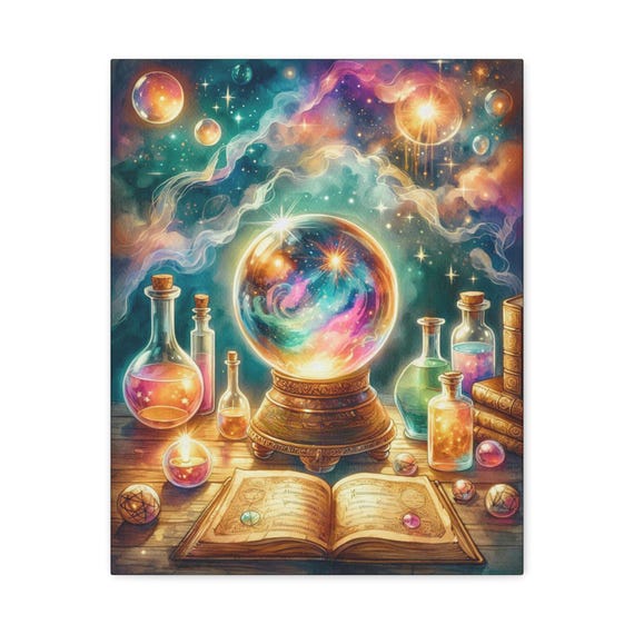 Oracle Obsession Canvas Art: Fantasy Witchcraft Wall Decor (16x20 Canvas Only)