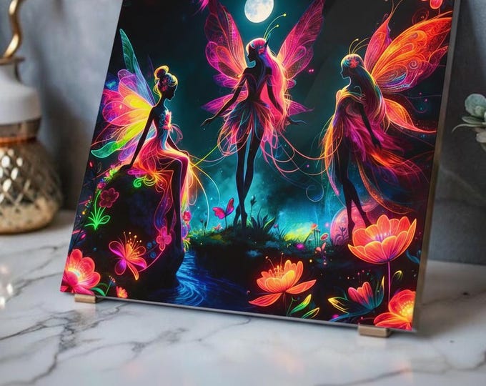 The Lure of The Water Nymph Acrylic Wall Decor | Mystical Fairies Canvas with French Cleat Hanging