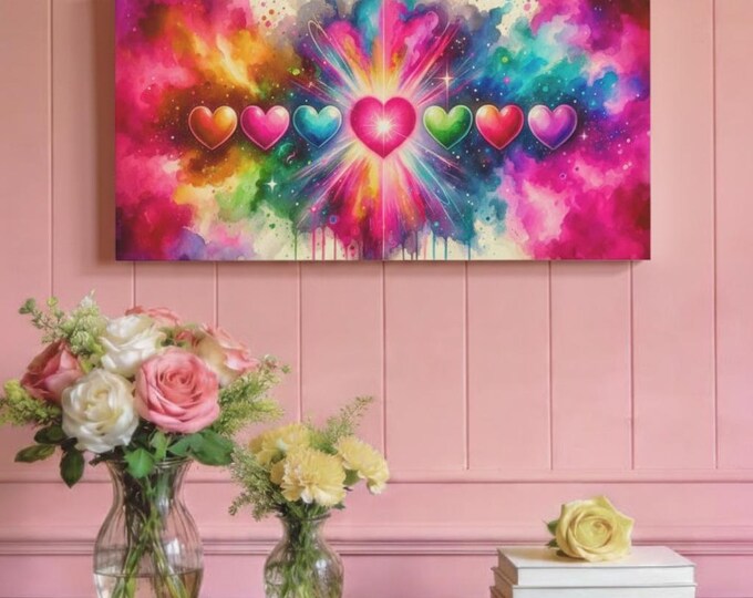 Heart Burst Matte Canvas Wall Art