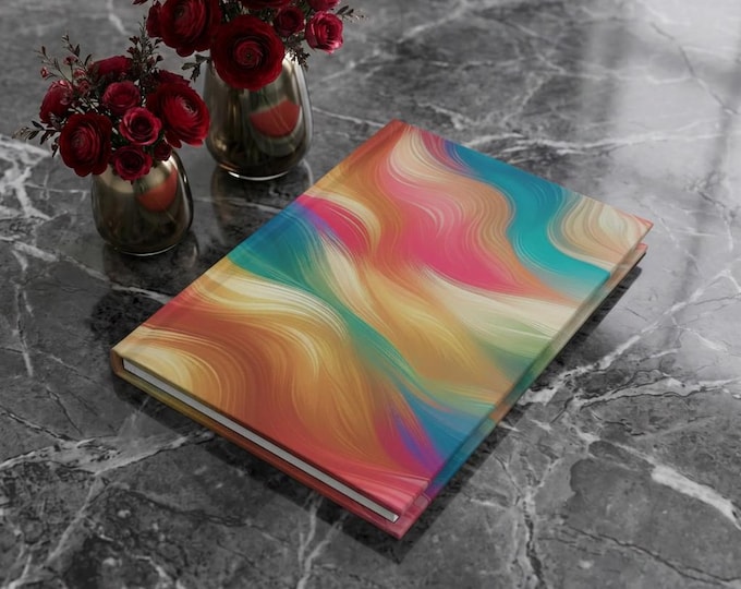 Pastel Swirl Hardcover Journal: Colorful Lined Notebook