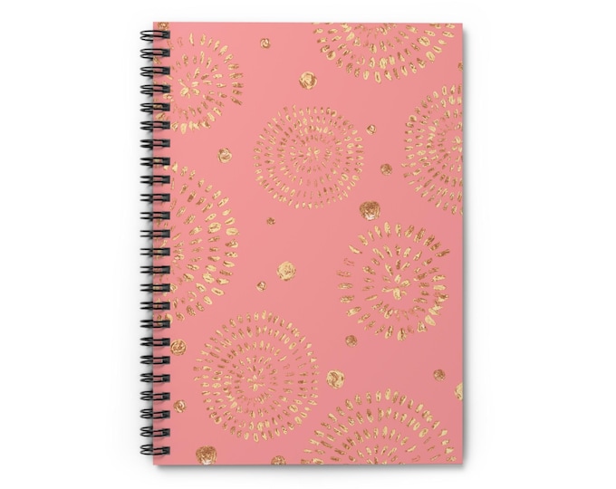 Pink & Gold Spiral Notebook: Circle La Chic Dream Diary