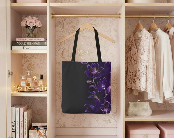 Purple Carnations Hand Tote Bag | Eco-Friendly Shopping Tote