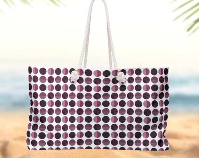 Mulberry Shade Weekender Bag | Plum Polka Dot Tote