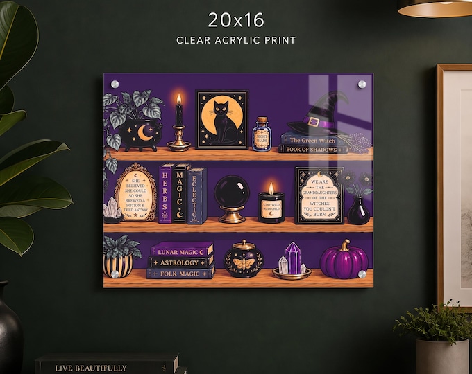 Shelf Made Magic Acrylic Print | Eclectic Witch Inspired Art with French Cleat Hanging